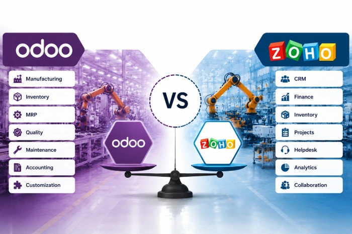 Zoho VS Odoo ERP Software for Manufacturing Industries