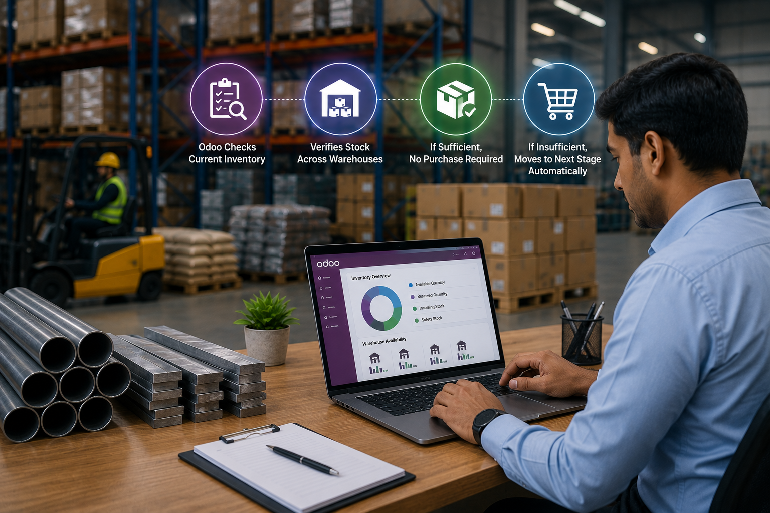 Odoo Checks Current Inventory